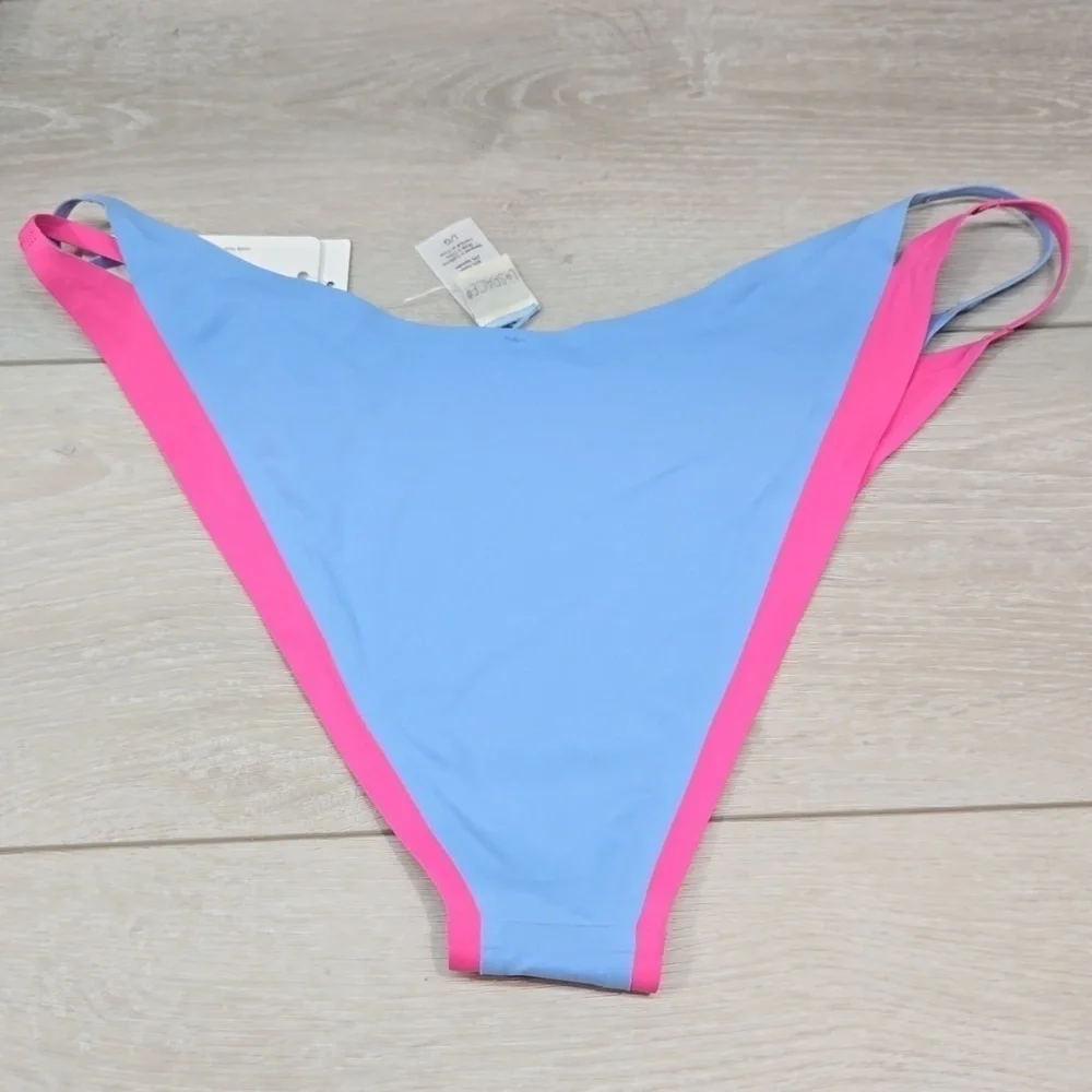 NWT L Space Women Anthropologie Billie Aura bubble gum Bottom Bitsy Swim sz L